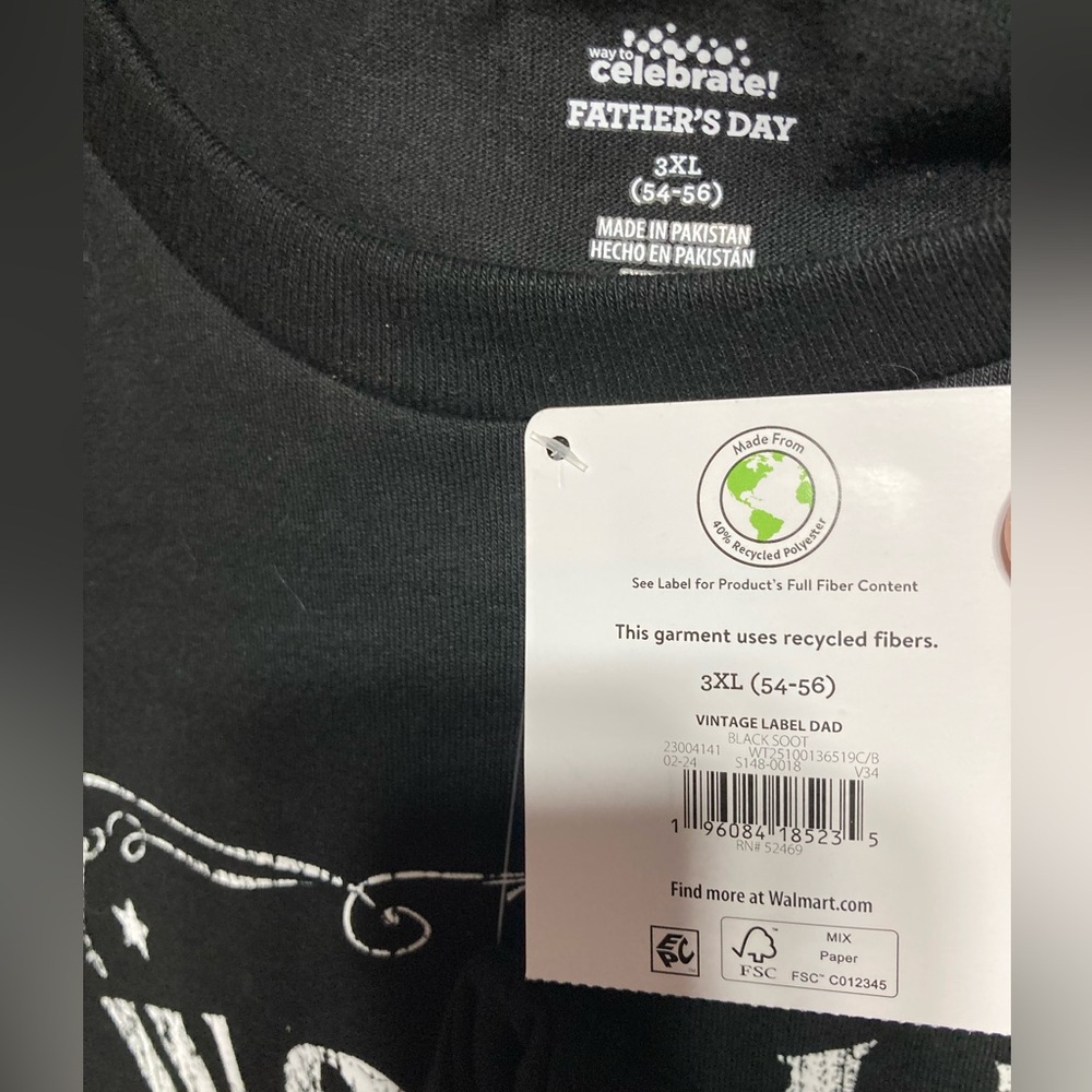 World's Greatest Dad Black Short Sleeve Tee "Vintage Label" Style P7444 - Picture 2 of 2